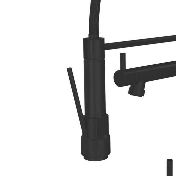 Kitchen Mixer Tap Pull Out Spout Flexible Swivel Black Matt Deck Single Lever - Image 2