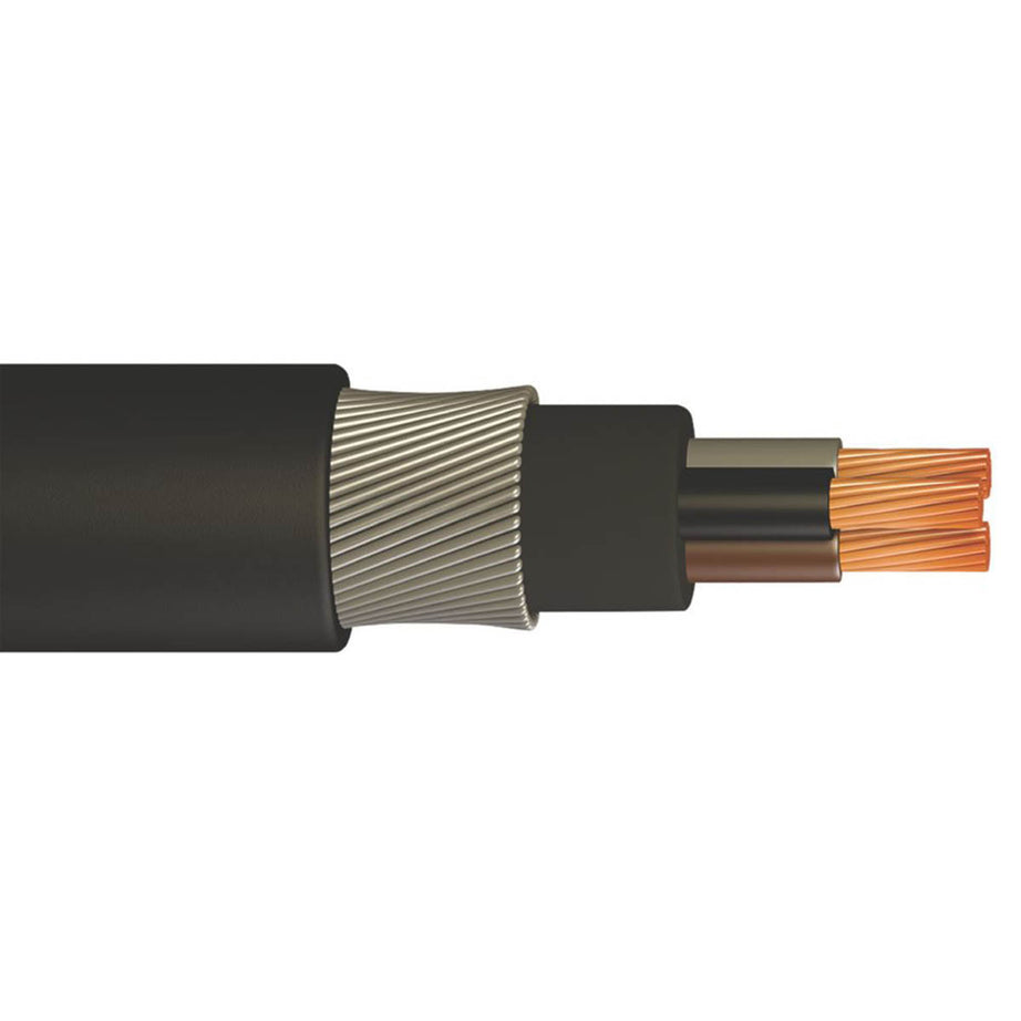 Time Armoured Cable 6943X 3 Core Black Round Indoor Outdoor Coil 4mm² 25m - Image 1