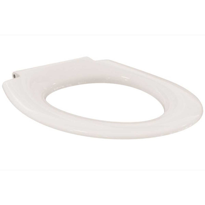 Toilet Seat Plastic White Standard Closing Bottom Fix Oval Contemporary - Image 1