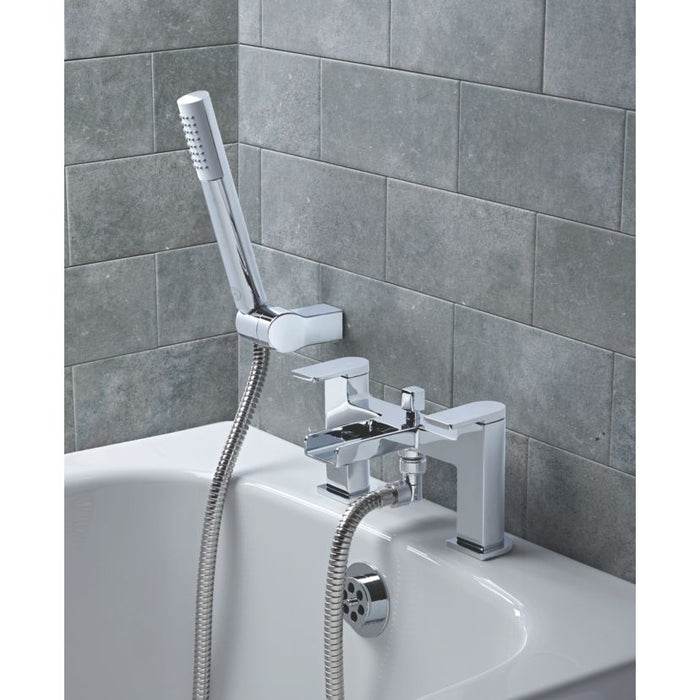 Bath Filler Tap Mixer With Hand Held Set Chrome Double Lever Waterfall Bathroom - Image 2