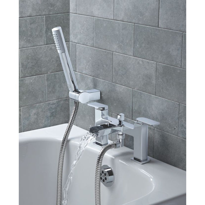 Watersmith Bath Shower Mixer Tap Modern Niagara Waterfall Double Lever Chrome - Image 3