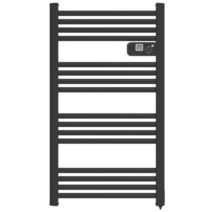 Towel Rail Radiator Electric Black Flat Bathroom Warmer 500W (H)98x(W)54.5cm - Image 2