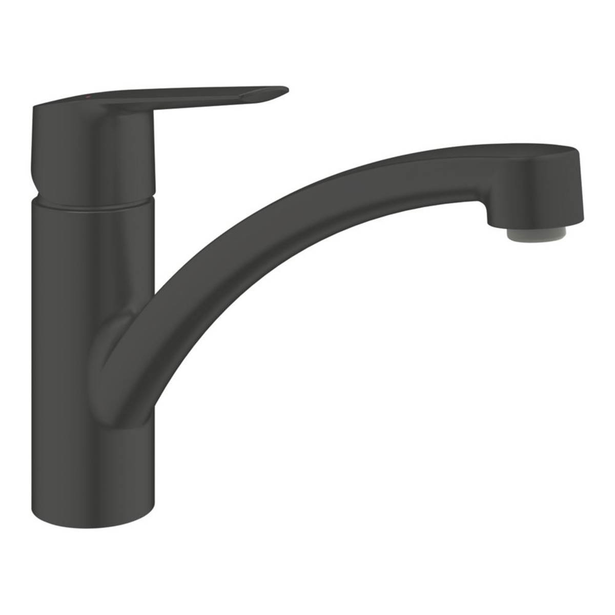 Kitchen Tap Mono Mixer Matt Black Single Lever Swivel Spout Contemporary Faucet - Image 2