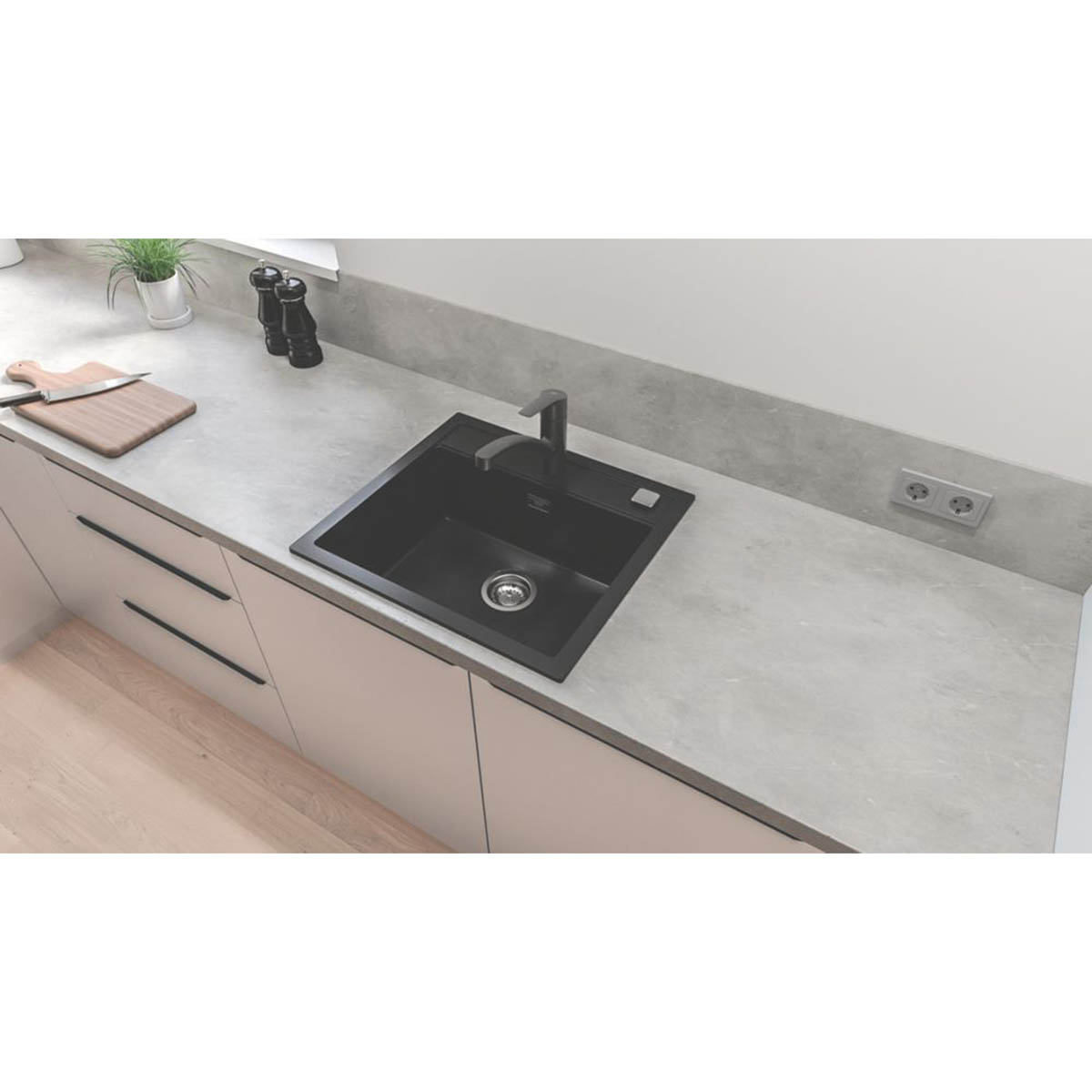 Kitchen Tap Mono Mixer Matt Black Single Lever Swivel Spout Contemporary Faucet - Image 3