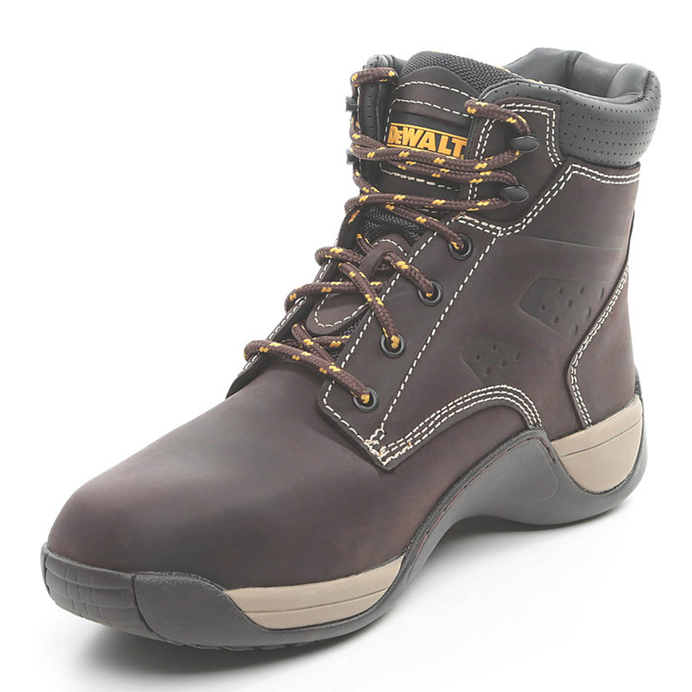 DeWalt Safety Boots Mens Bolster Standard Fit Brown Work Shoes Steel Toe Size 11 - Image 4
