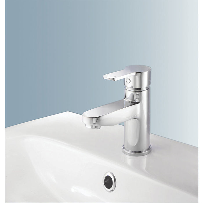 Swirl Basin Tap Mono Mixer Chrome Single Lever Clicker Waste Contemporary Faucet - Image 2
