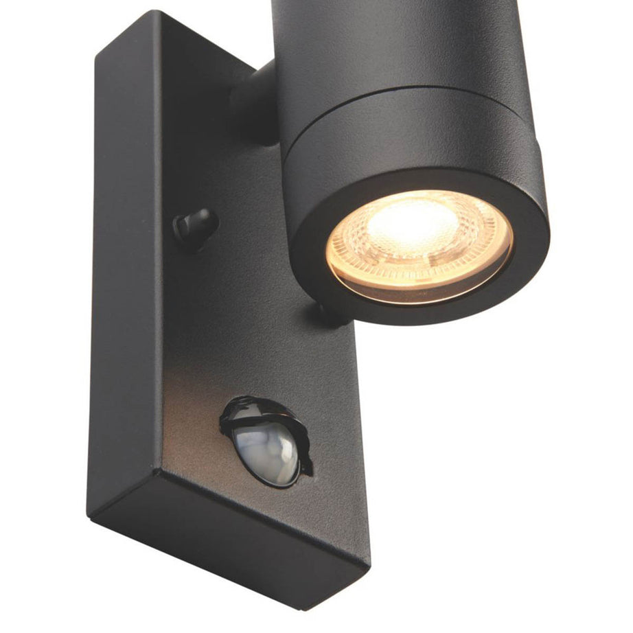 Saxby Outdoor Twin Wall Light PIR Sensor Satin Black Aluminium 8m Range Modern - Image 6