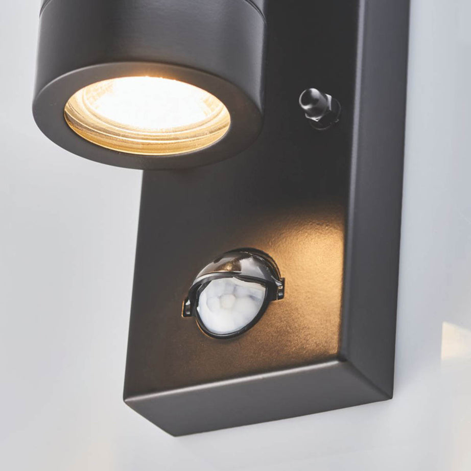 Saxby Outdoor Wall Light PIR Sensor Matt Black Stainless Steel Contemporary - Image 5