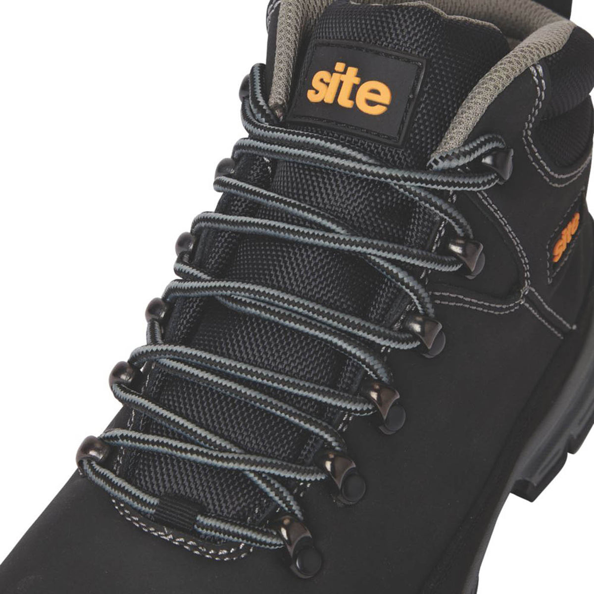 Site Safety Boots Unisex Standard Fit Black Leather Steel Toe Work Shoes Size 9 - Image 4
