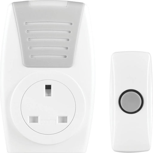 Home Door Bell Chime Plug-In Wireless Powered White 6 Melodies Adjustable Volume - Image 1
