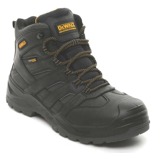 DeWalt Safety Boots Mens Wide Fit Black Leather Waterproof Steel Toe Cap Size 9 - Image 1