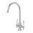 Kitchen Tap Mono Mixer Chrome Double Lever Swivel Spout Traditional Faucet - Image 1