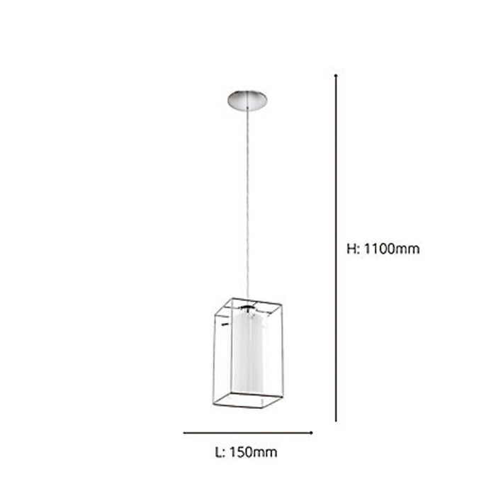 Pendant Ceiling Light Chrome Clear Glass Wire Frame Cage Modern Hanging - Image 4