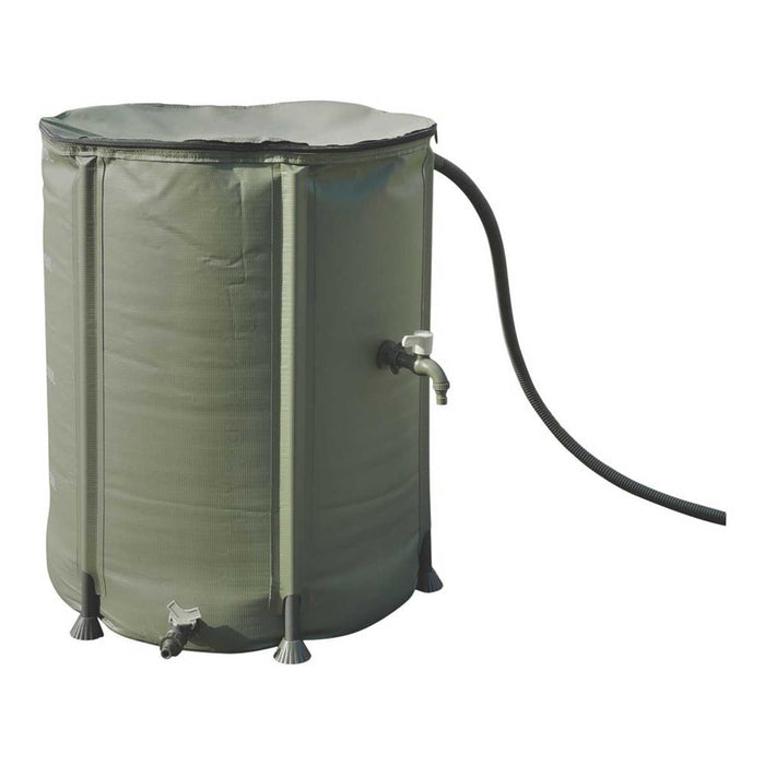 Water Butt Portable PVC Integrated Lid With Zip Green Frost Resistant 200Ltr - Image 2