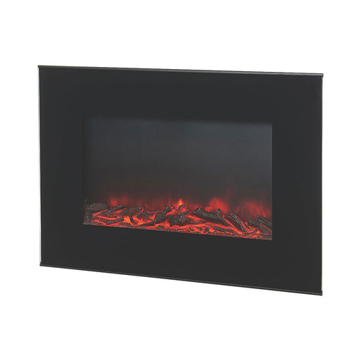 Lingga Electric Fire Wall-hung Remote Control Black Log Effect 1.9 kW - Image 1