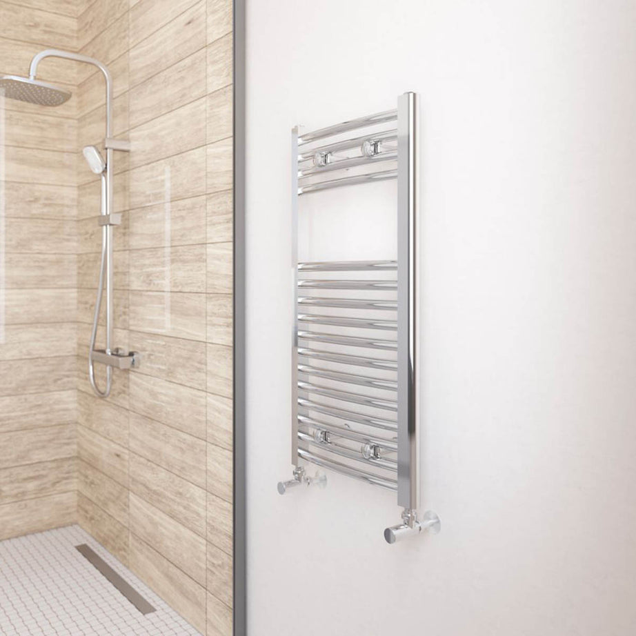Towel Radiator Rail Curved Gloss Chrome Bathroom Warmer Ladder224W H800xW400mm - Image 3