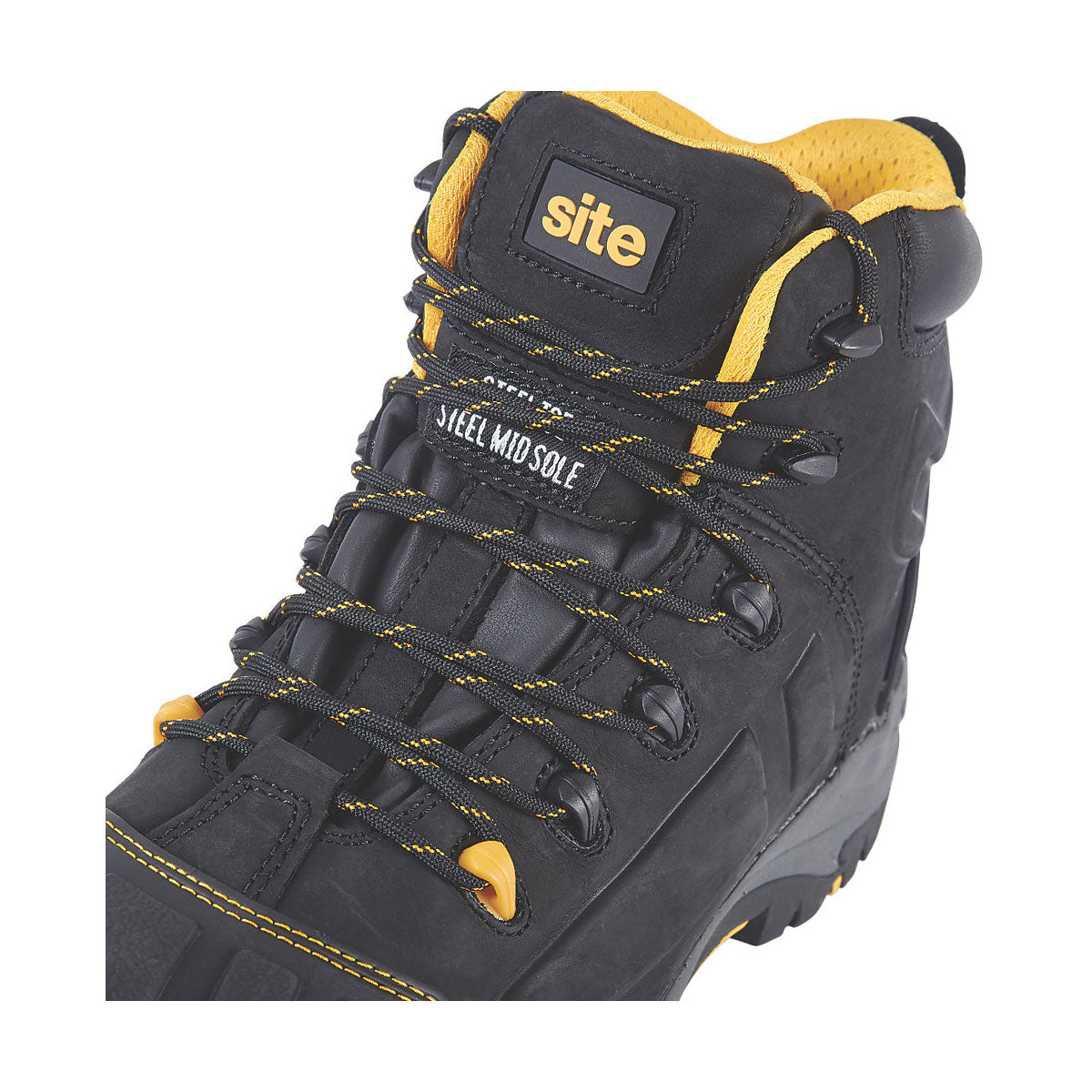 Site Safety Boots Mens Standard Fit Black Leather Waterproof Steel Toe Size 7 - Image 4