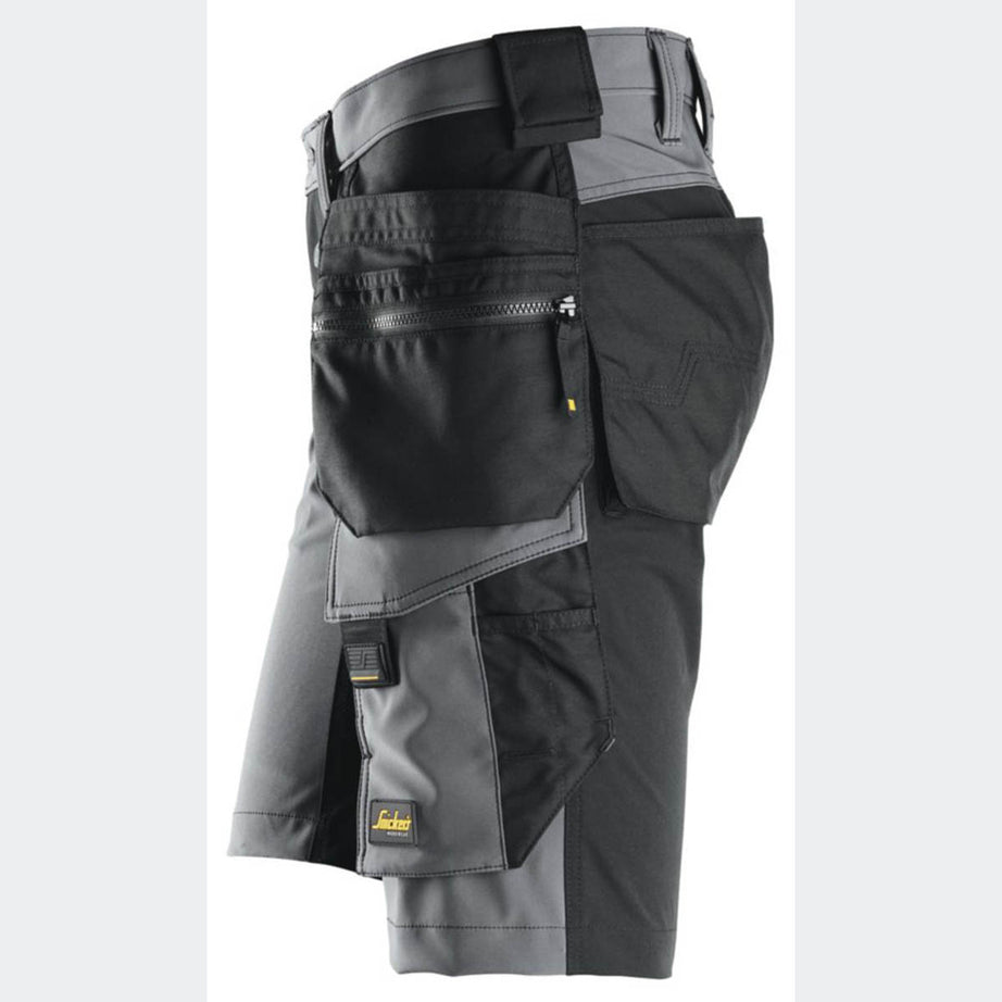 Snickers Mens Work Shorts 6175 Cargo Stretch Steel Grey Black Softshell 39" W - Image 5