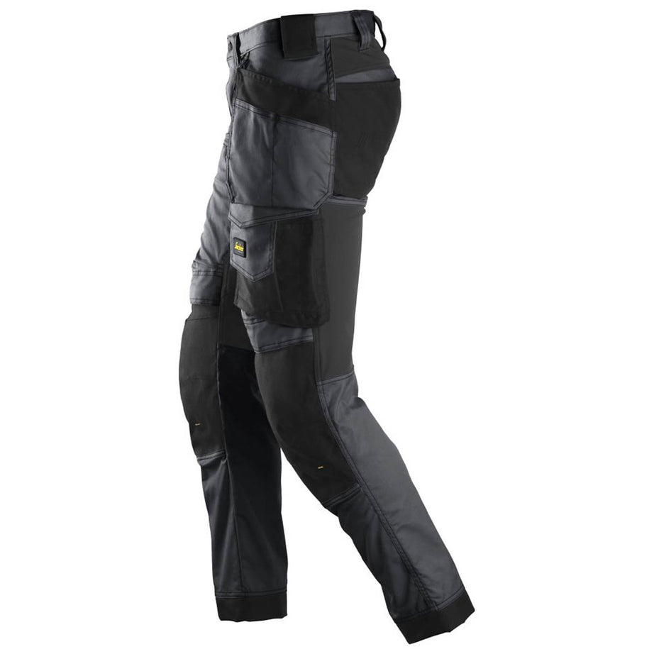 Snickers Work Trousers Mens Slim Fit Grey Black Stretch Multi Pockets 31"W 30"L - Image 3