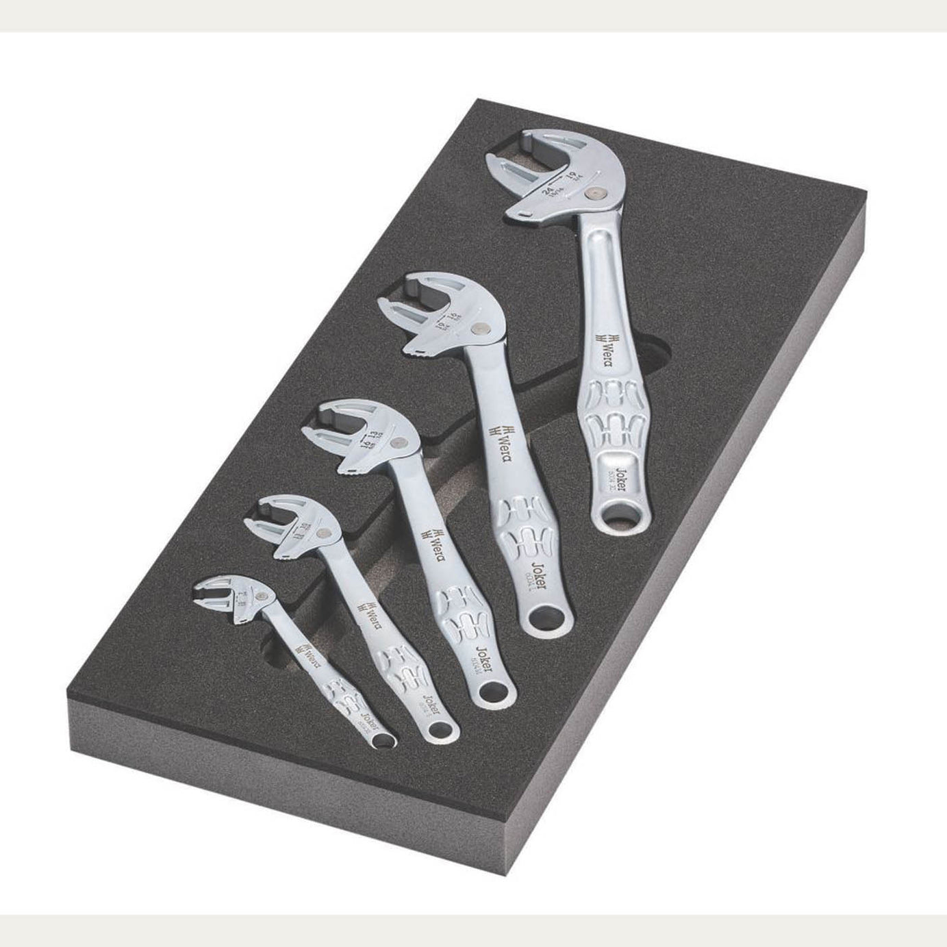 Wera Adjustable Spanner Wrench Set 9732/6004 Joker Foam Insert Durable 5 Pcs - Image 1