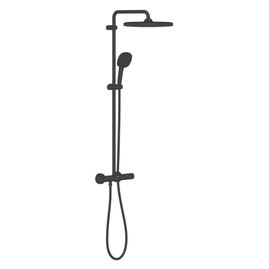 Grohe Thermostatic Mixer Shower Exposed Black Single Spray Pattern Twin Head - Image 1
