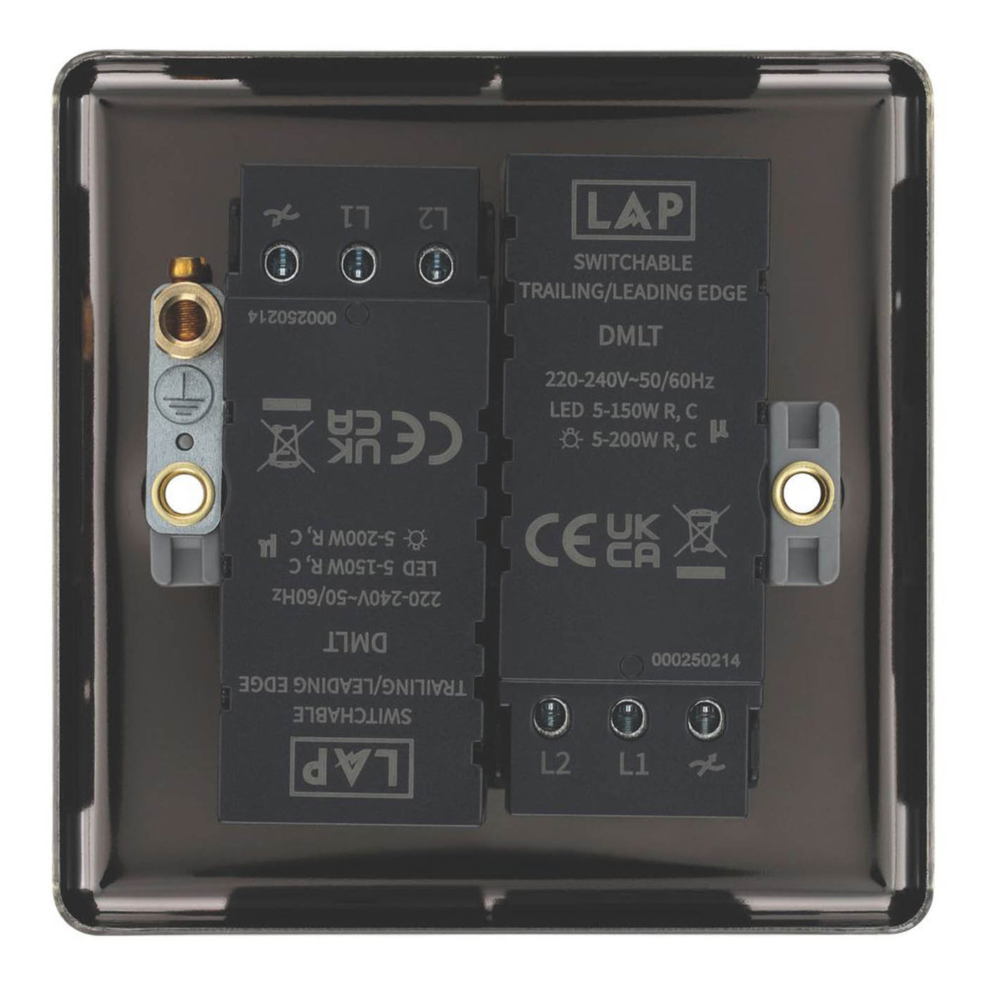 LAP  2-Gang 2-Way LED Dimmer Switch  Antique Brass with Colour-Matched Inserts - Image 6