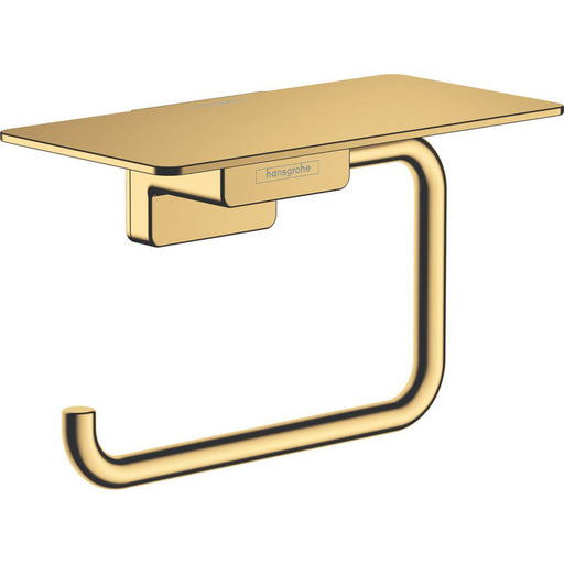 Toilet Roll Holder With Shelf  Bathroom Polished Gold Optic Wall Mounted Modern - Image 1