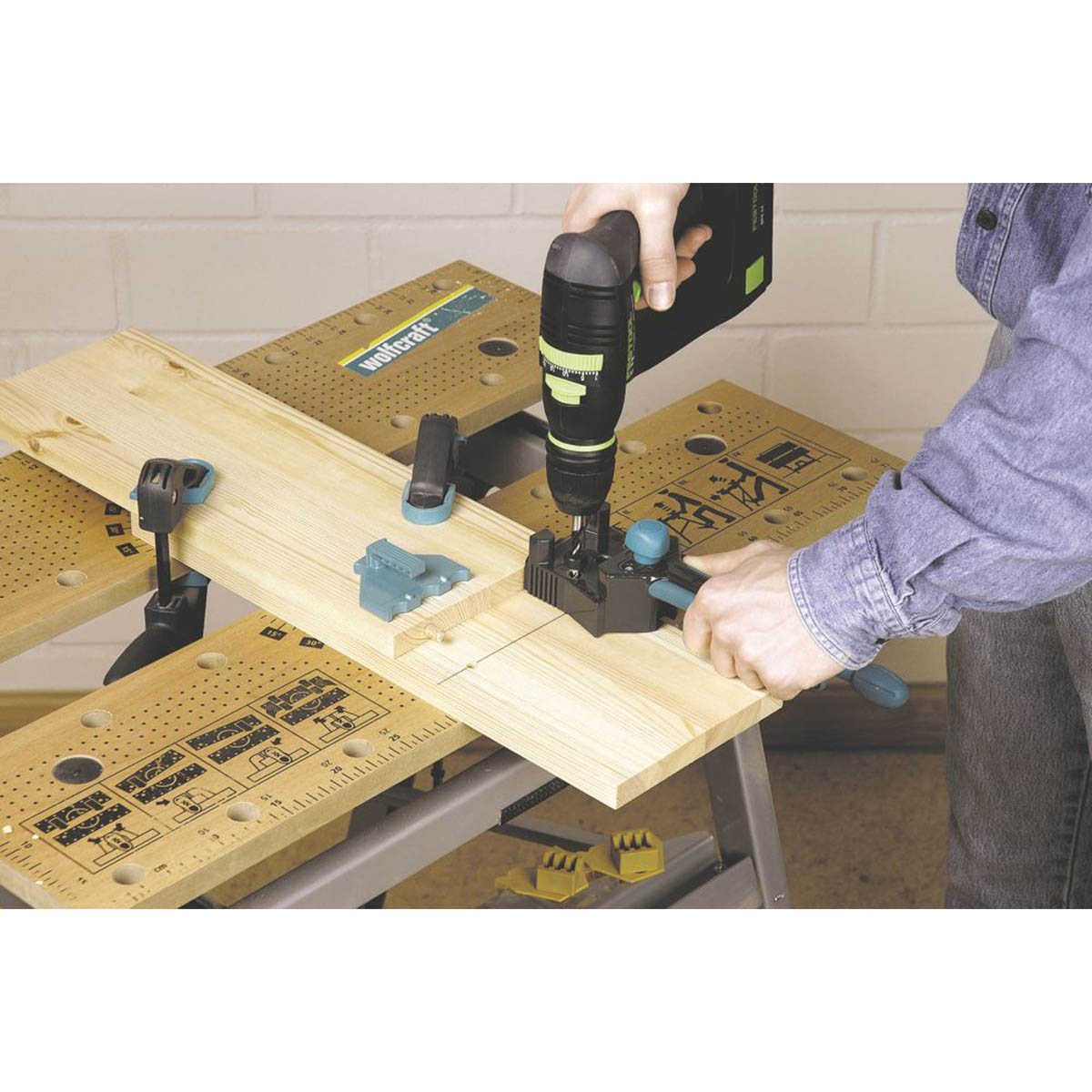 Wolfcraft Dowelling Jig Handheld Woodworking Guide Drilling Quick Accurate - Image 4