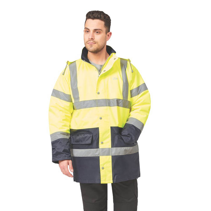 Site Shackley Hi-Vis Traffic Jacket Yellow/Navy Medium 51" Chest - Image 6