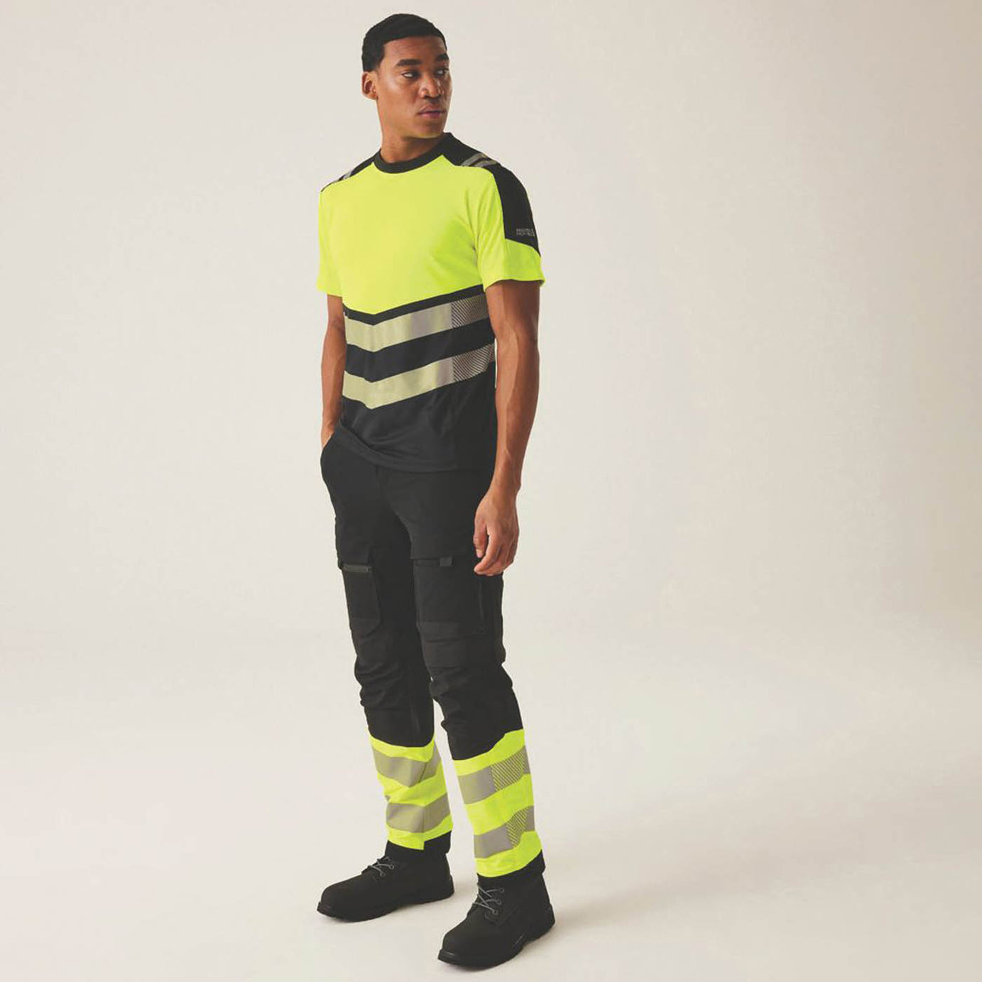 Regatta Hi Vis T-Shirt Mens Regular Fit Yellow Short Sleeve 2X Large 48in Chest - Image 5