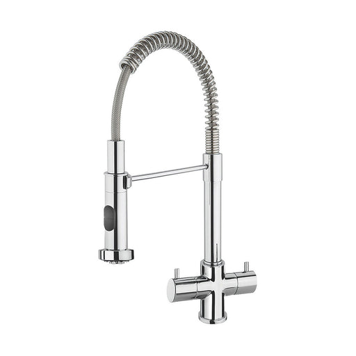 Franke Pull Out Mono Mixer Kitchen Tap Varzo Double Lever Spring Chrome - Image 1