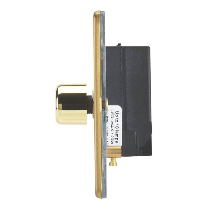 Contactum Lyric 1-Gang 2-Way  Dimmer Switch  Brushed Brass - Image 3