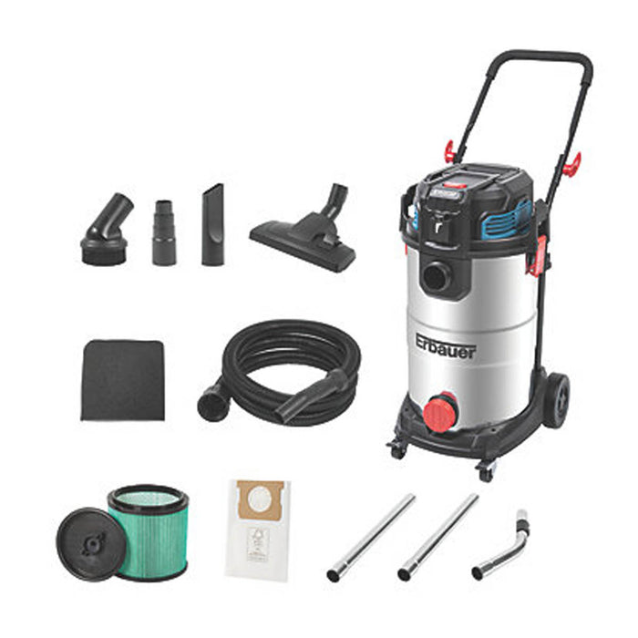 Erbauer Wet And Dry Vacuum Cleaner Heavy Duty HEPA Filter Commercial 1400W 40L - Image 2