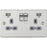 Knightsbridge Switched Socket 13A 2 Gang Type A USB Charger 2.4A Brushed Chrome - Image 1