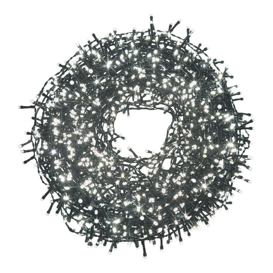 Christmas String Lights 1500 LED Ice White 8 Functions Indoor Outdoor Timer - Image 1