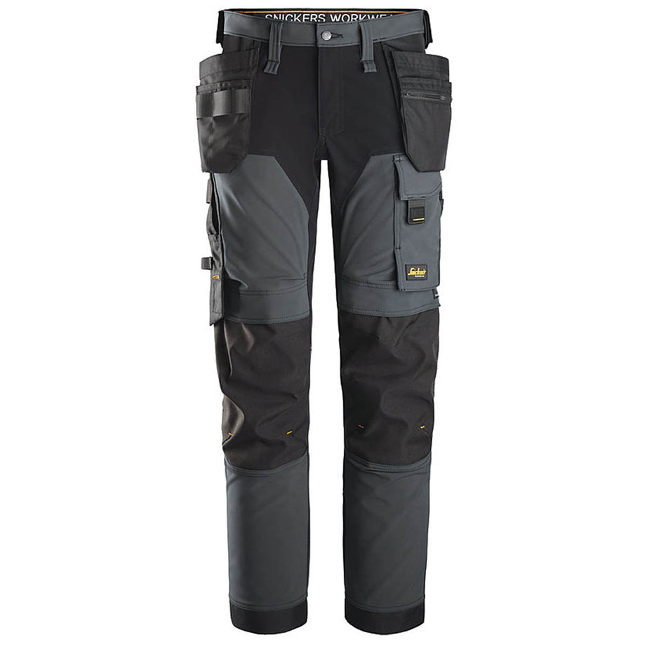Snickers Mens Work Trousers Shell Stretch HP Grey Slim Fit Windproof W35 L32 - Image 1
