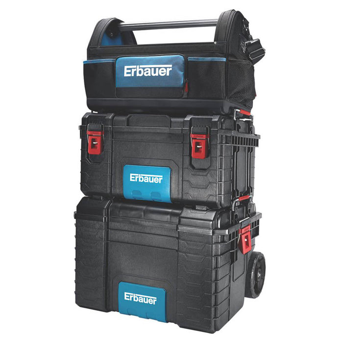 Erbauer Tool Tote Hand Bag Open Top Stackable Pockets Durable Large Storage 20" - Image 2