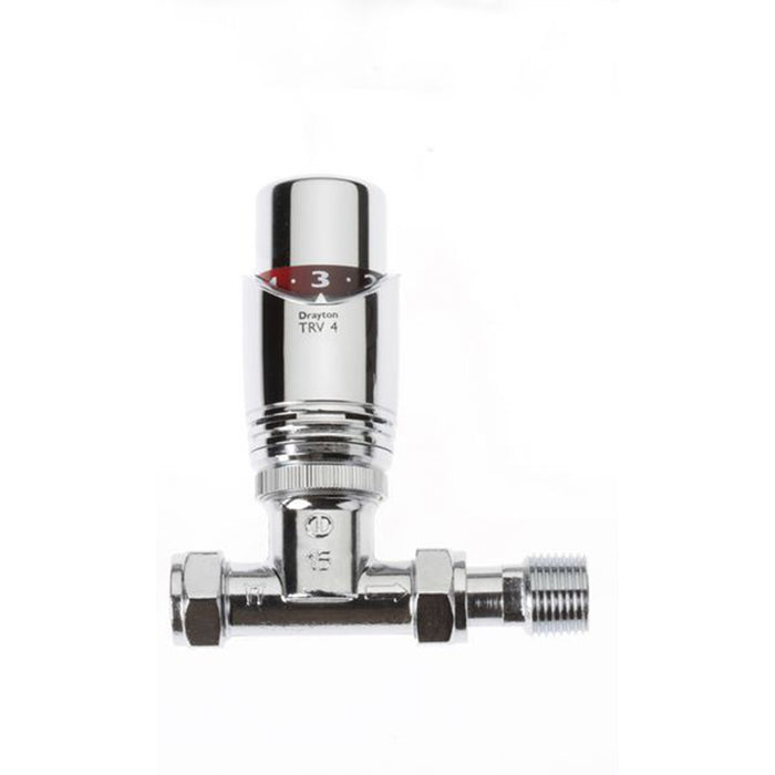 Thermostatic Radiator Valve And Lockshield Straight 15mm Chrome Twin Pack - Image 2