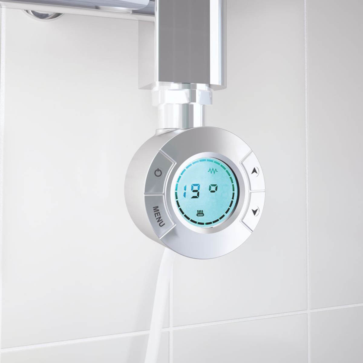 Flomasta Electric Towel Rail Radiator Chrome Flat Bathroom Warmer (H)70x(W)40cm - Image 5