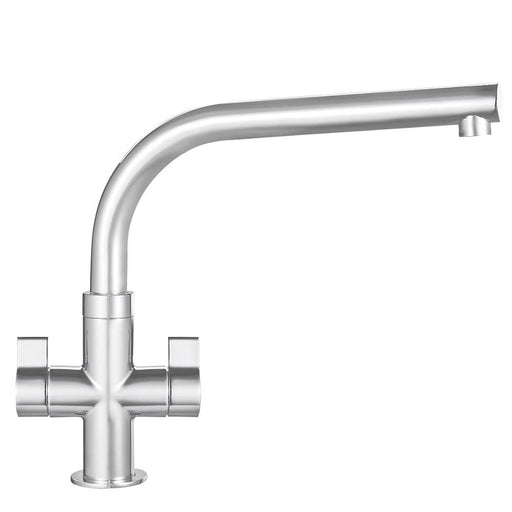 Franke Kitchen Mixer Tap Dual Lever Mono Swivel Spout Brass Brushed Steel - Image 1