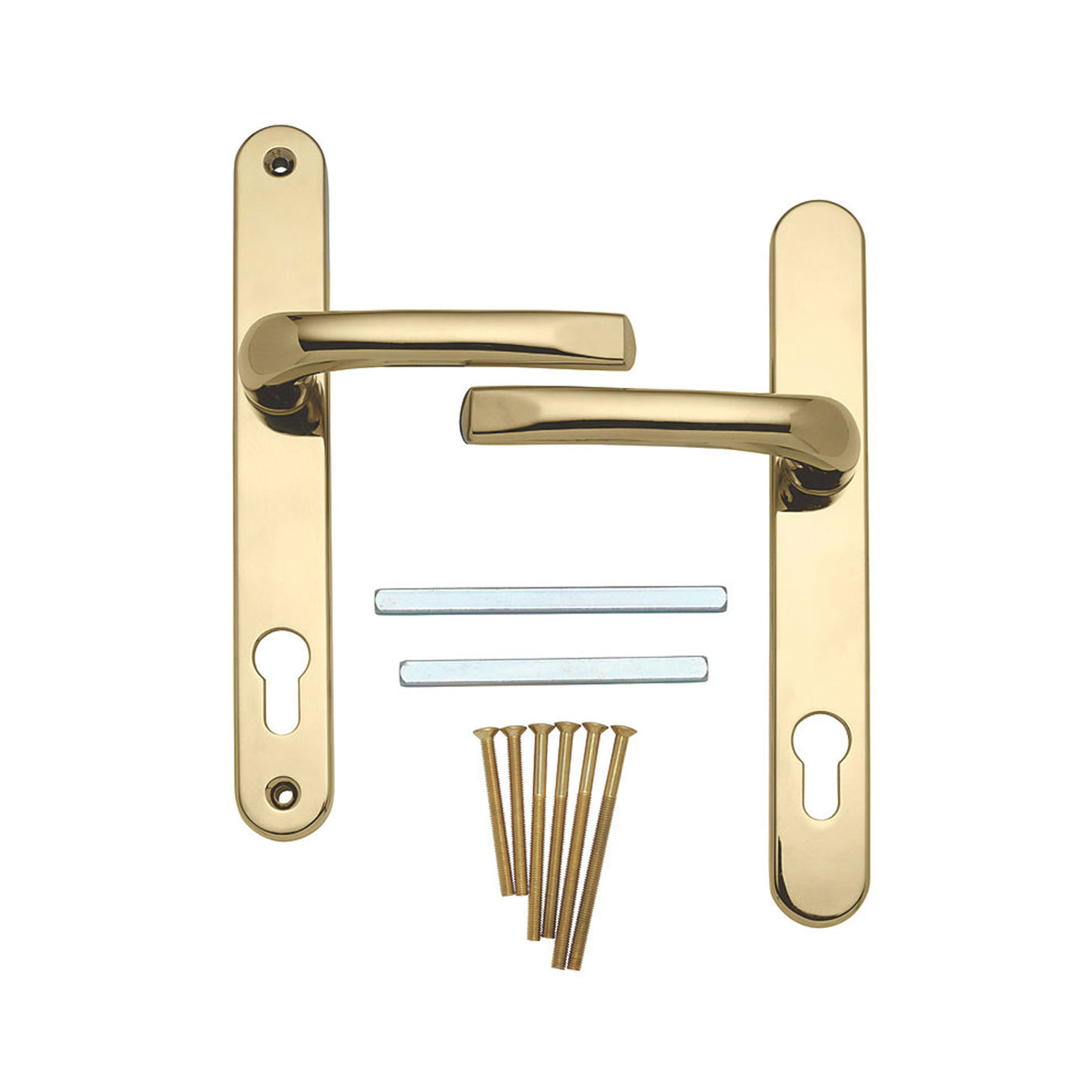 Mila  Lever Door Handles ProLineaType B Pair Polished Gold For 44-77mm Door - Image 3