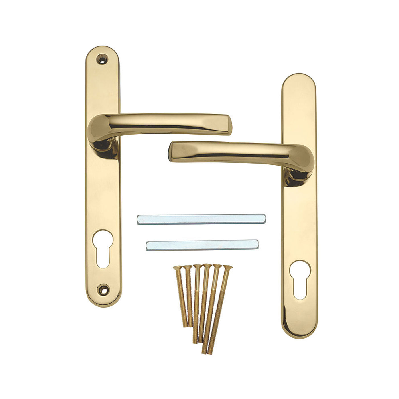 Mila  Lever Door Handles ProLineaType B Pair Polished Gold For 44-77mm Door - Image 3