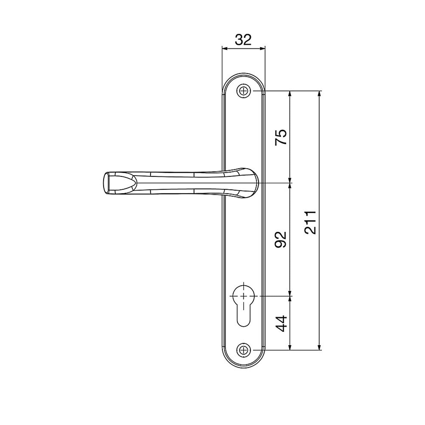 Mila  Lever Door Handles ProLineaType B Pair Polished Gold For 44-77mm Door - Image 5