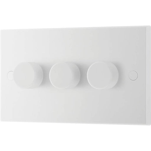 British General Dimmer Switch LED Lights White 3 Gang 2 Way Push On/Off Knob - Image 1
