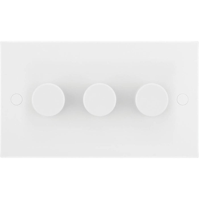 British General Dimmer Switch LED Lights White 3 Gang 2 Way Push On/Off Knob - Image 2