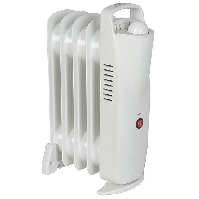 Oil Filled Radiator Electric Portable Compact Freestanding White Plug-In 500W - Image 2