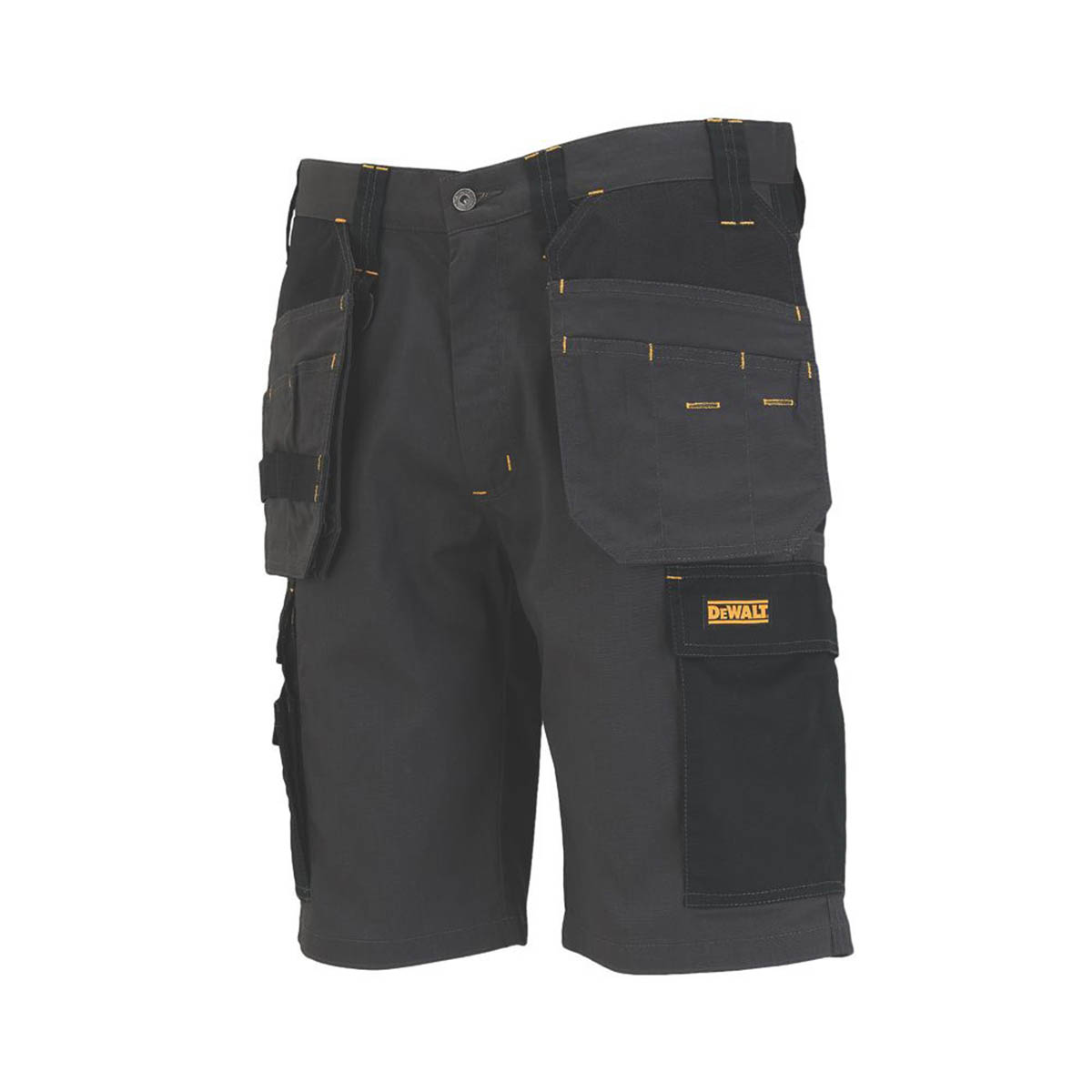 DeWalt Work Shorts Mens Regular Fit Grey Black Breathable Multi Pockets 36"W - Image 3