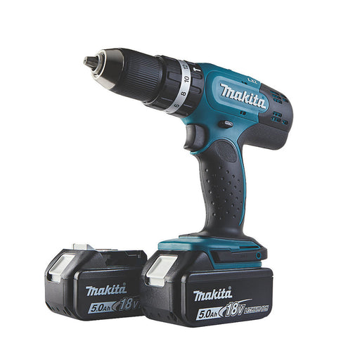Makita Combi Drill Cordless DHP453STE 2x5.0 Ah 18V Li-Ion Charger Carry Case - Image 1