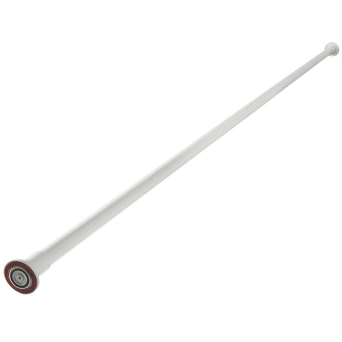 Shower Curtain Rail Straight Rod Pole Extendable Aluminium White 1100-2600mm - Image 1