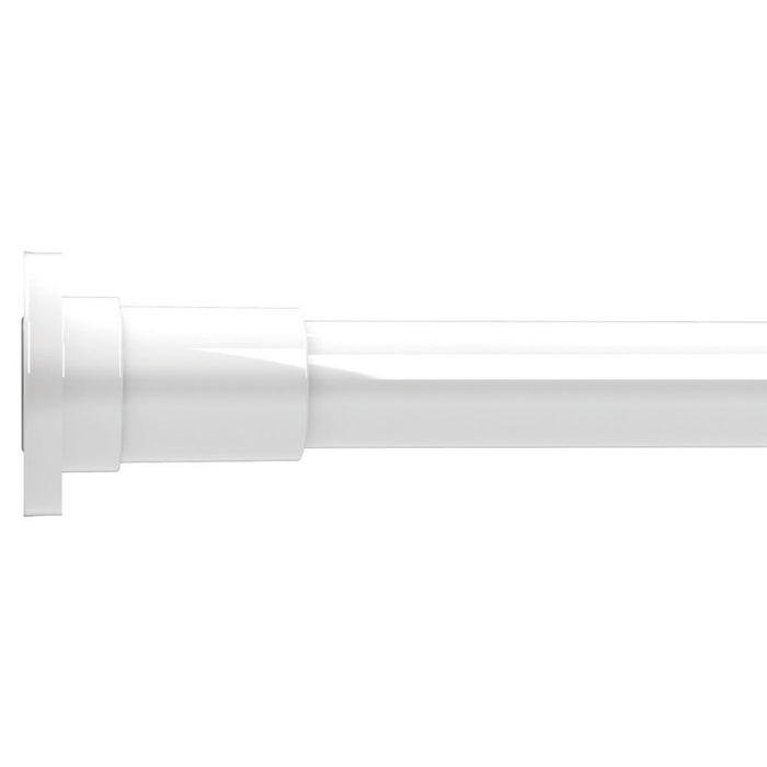 Shower Curtain Rail Straight Rod Pole Extendable Aluminium White 1100-2600mm - Image 2